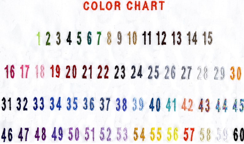 Monogram Thread Color Chart